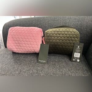 🔥🆕🔥 Kungsbacka Pink and Brown Quilted Women Bag Set